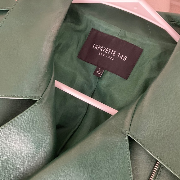 Bernice Leather Moto Jacket Lafayette 148 New York - Picture 6 of 12